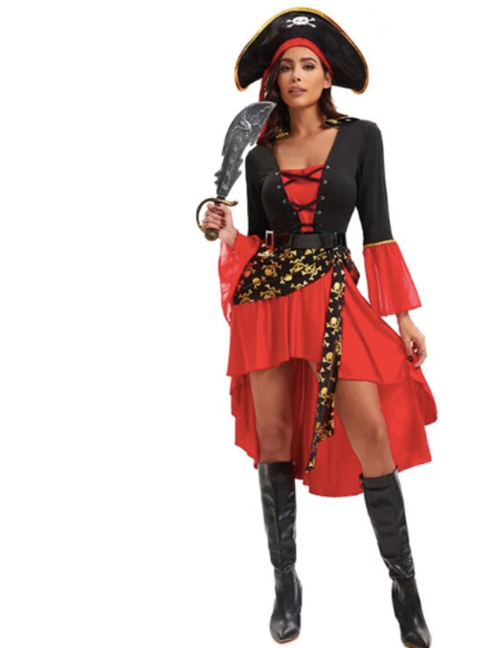 Women’s Pirate Costume Dress + Hat & Belt | Halloween Cosplay